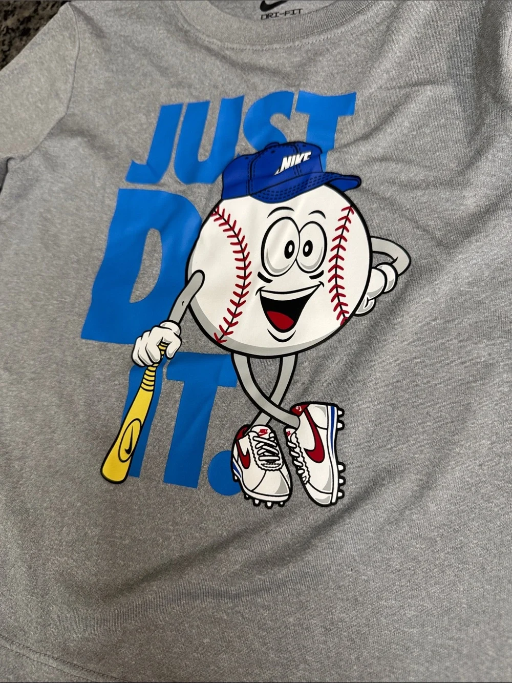 Nike boys set Grey Tee With Blue 'Just Do It' Graphic & Royal Blue Shorts NWT 4T - Picture 2 of 7